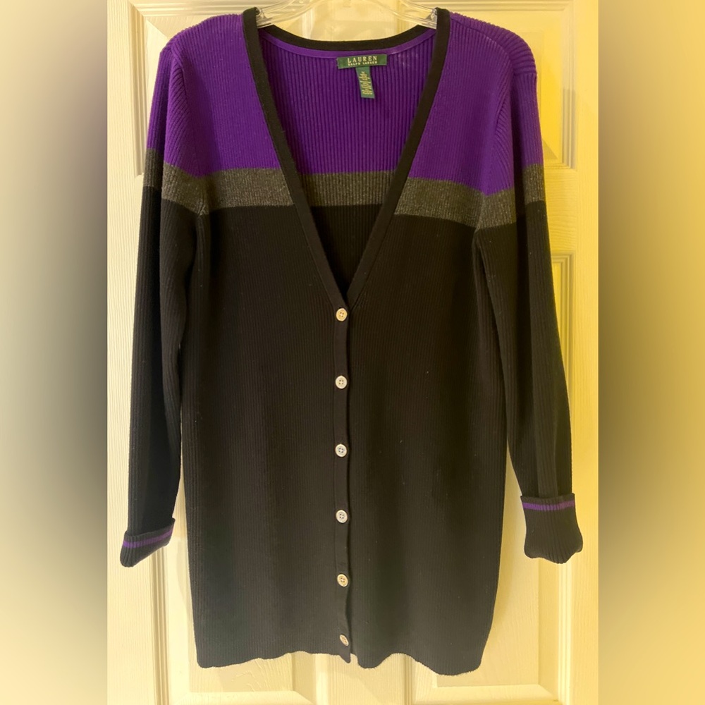Ralph Lauren V Neck Button Down Cardigan- 1X